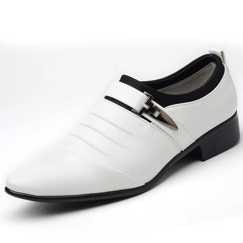 Leather Look Monk Strap Pointed Toe Shoes