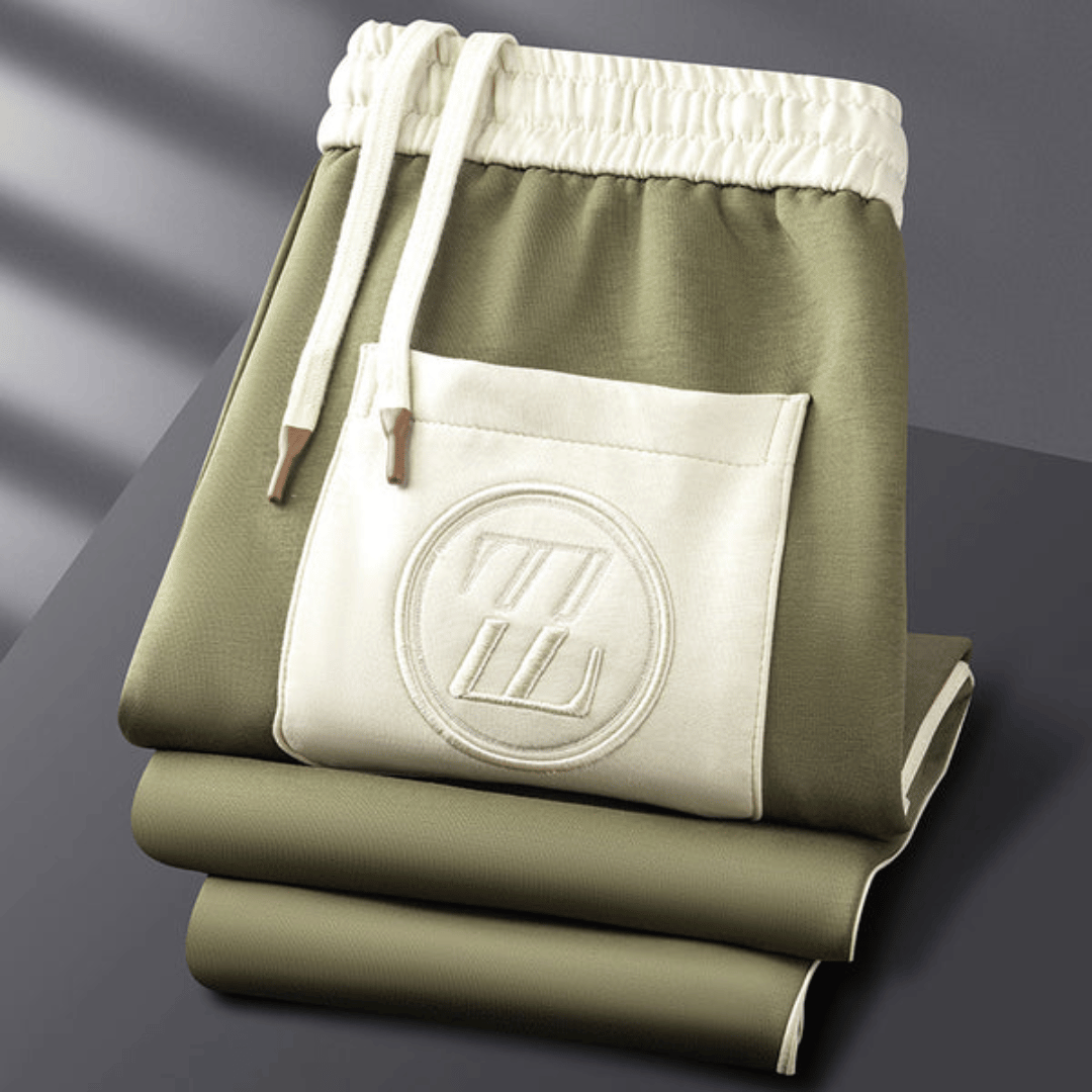 Men's Tracksuit - Zip-up Jacket & Tapered Pants - High Collar & Side Pockets