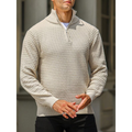 Men's Sweater with Half-Zip – Textured Knit – Tailored Fit – Ribbed Edges