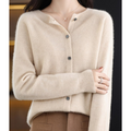 Women's Cardigan - Soft Knit - Button Closure - Relaxed Fit - Long Sleeved