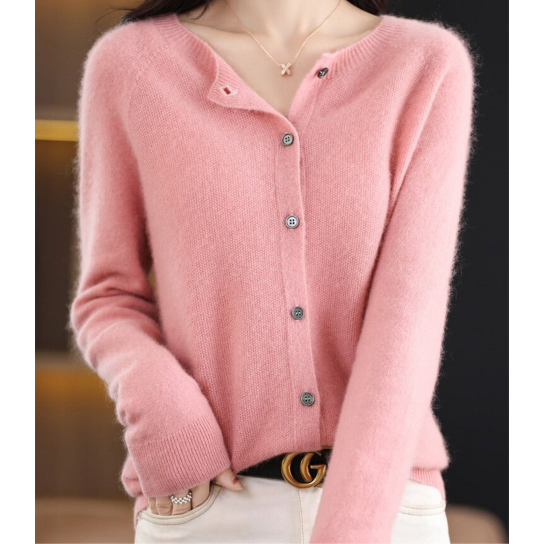 Women's Cardigan - Soft Knit - Button Closure - Relaxed Fit - Long Sleeved