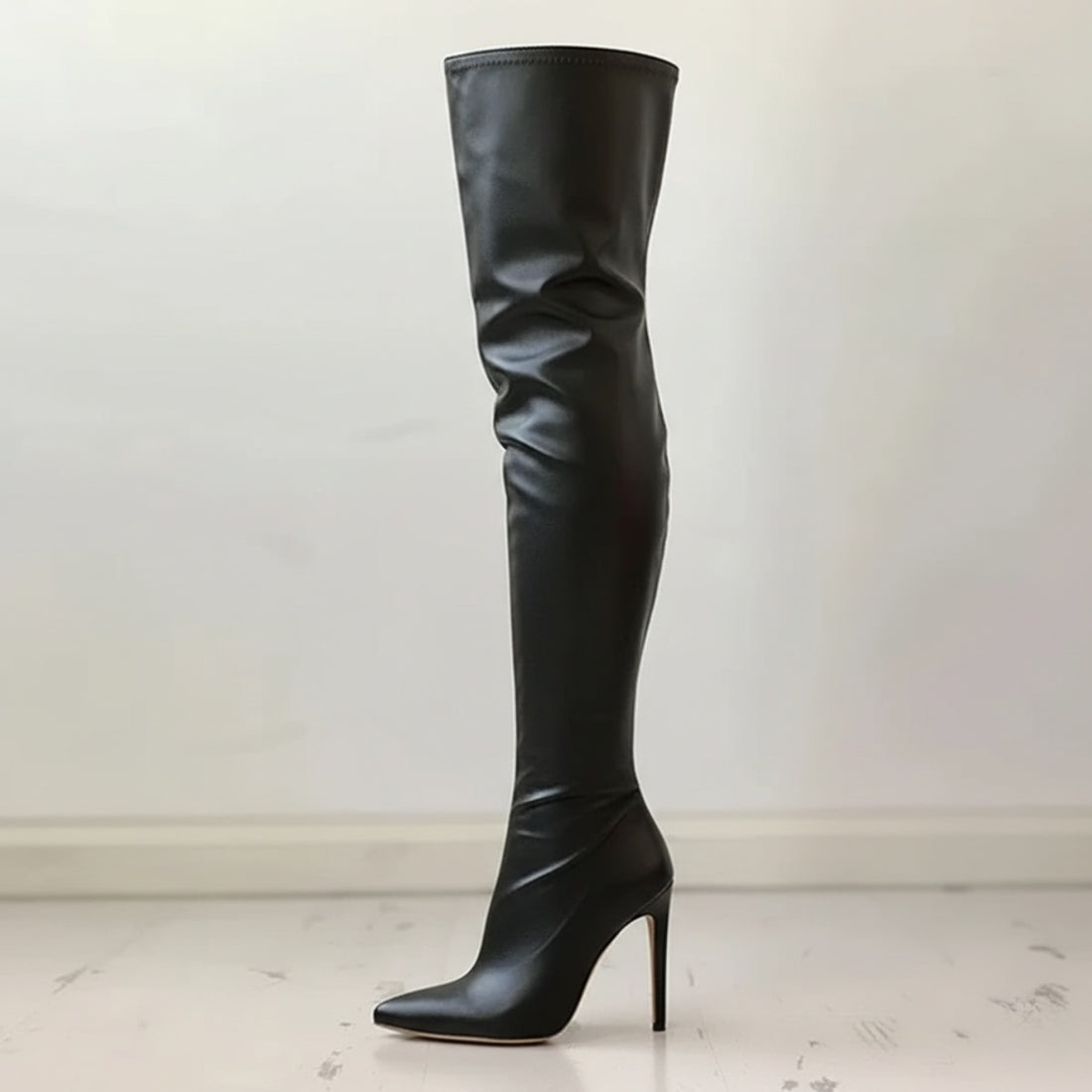 Women's Overknee Boots - Sleek Design - Pointed Toe - Stiletto Heel - Elegant Fit