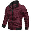 Men's Jacket – Slim Fit – Cotton Blend – Stand Collar – Zipper – Ribbed Hem – Epaulettes