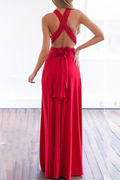 Women's Maxi Dress - Halterneck - High Slit - Flowy Elegant Fit