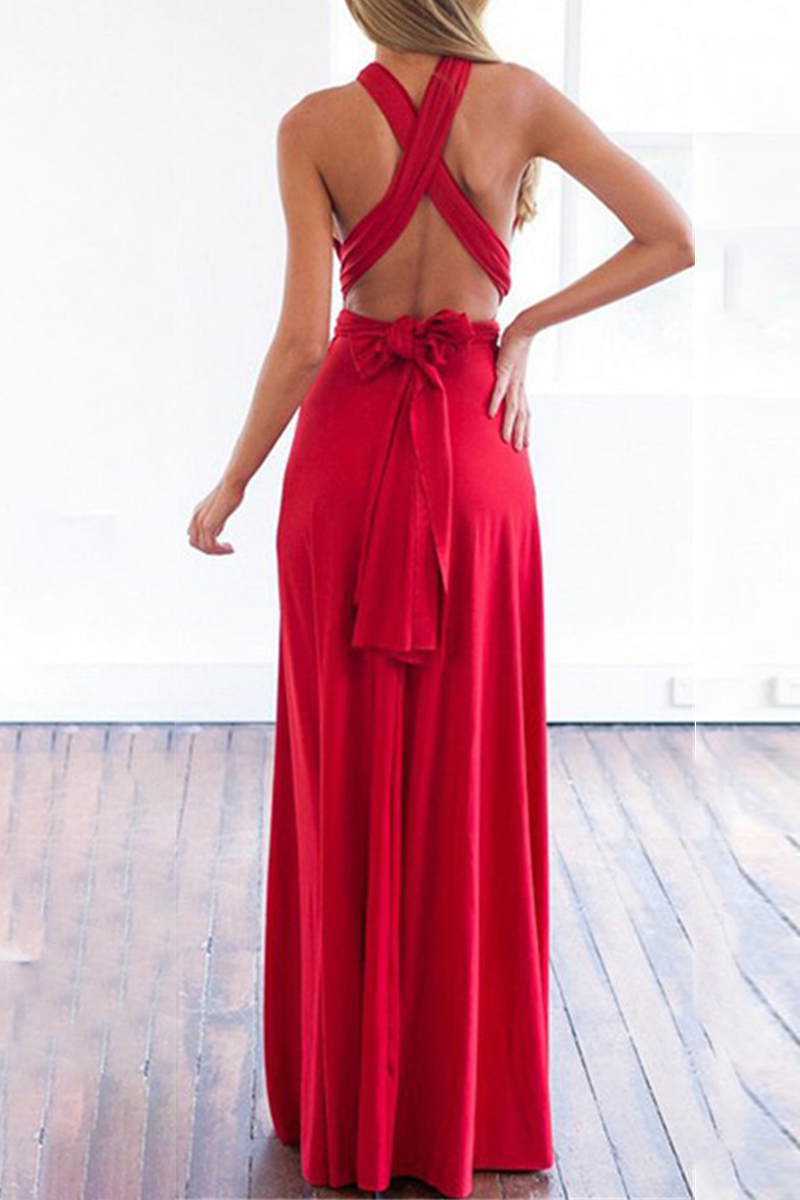 Women's Maxi Dress - Halterneck - High Slit - Flowy Elegant Fit
