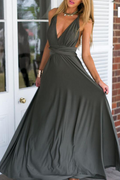 Women's Maxi Dress - Halterneck - High Slit - Flowy Elegant Fit