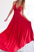 Women's Maxi Dress - Halterneck - High Slit - Flowy Elegant Fit