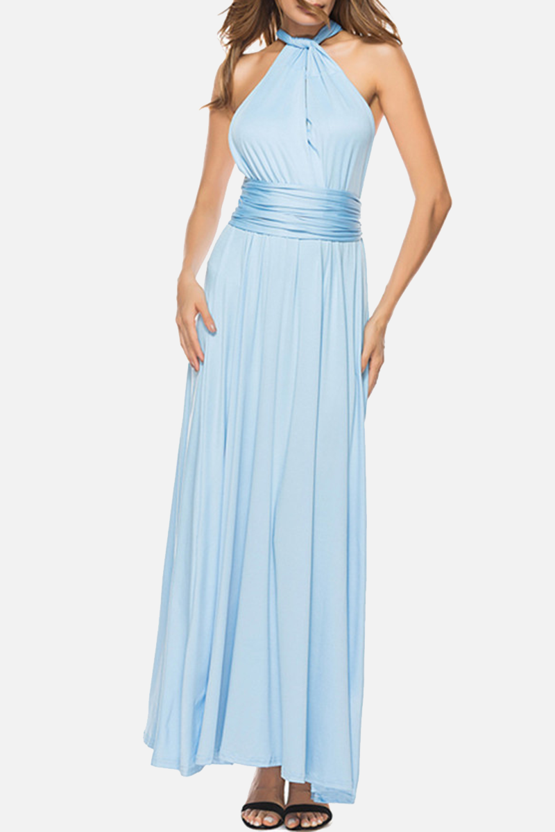 Women's Maxi Dress - Halterneck - High Slit - Flowy Elegant Fit