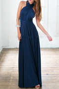 Women's Maxi Dress - Halterneck - High Slit - Flowy Elegant Fit