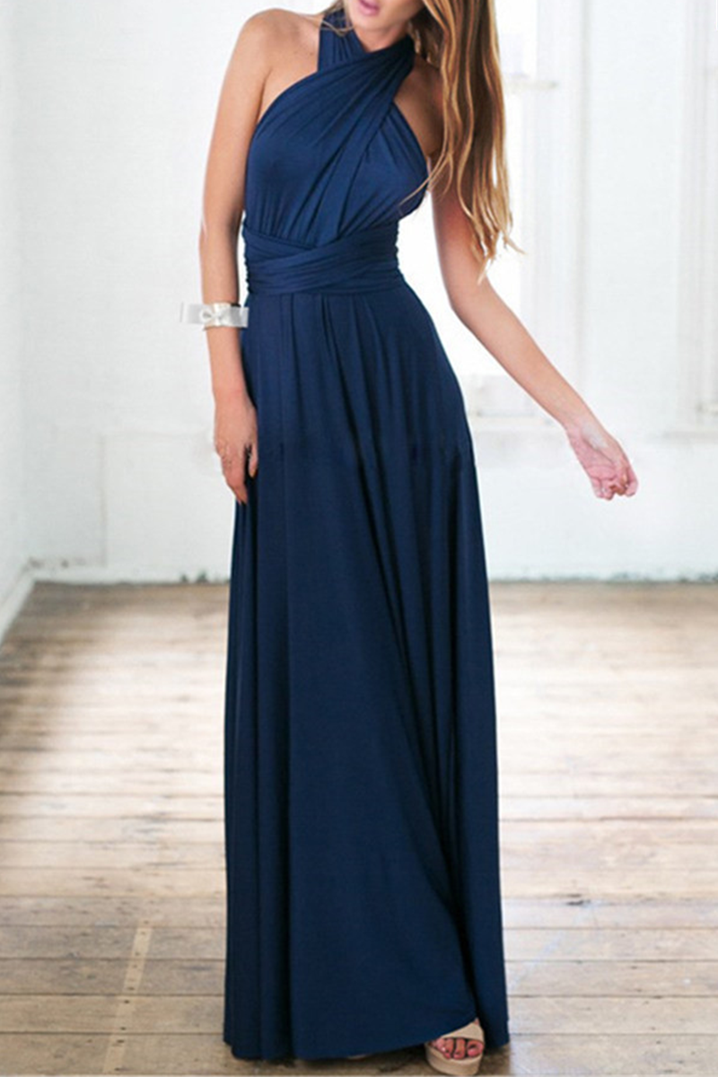 Women's Maxi Dress - Halterneck - High Slit - Flowy Elegant Fit