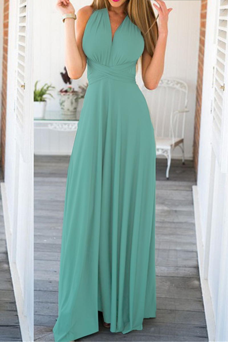 Women's Maxi Dress - Halterneck - High Slit - Flowy Elegant Fit