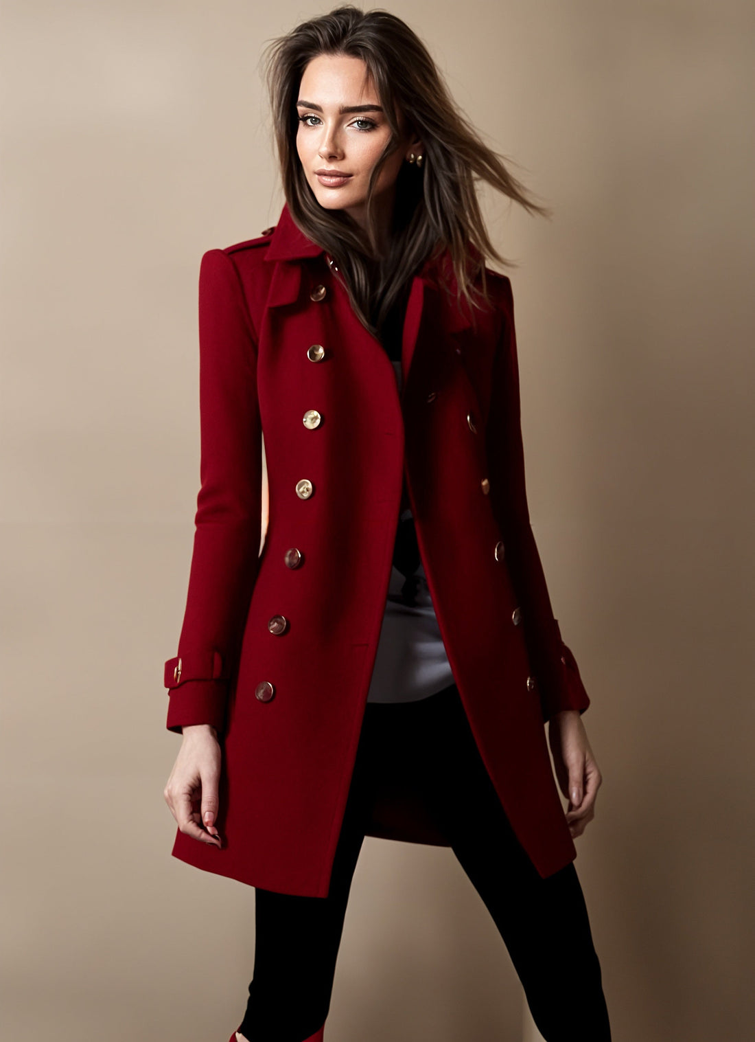 Double Breasted Tailored Notch Lapel Coat