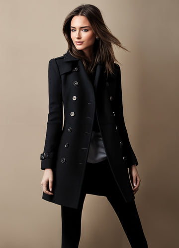 Double Breasted Tailored Notch Lapel Coat