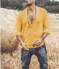 Men's Shirt – Relaxed Fit – Soft Breathable Material – 3/4 Sleeves – Lace Closure