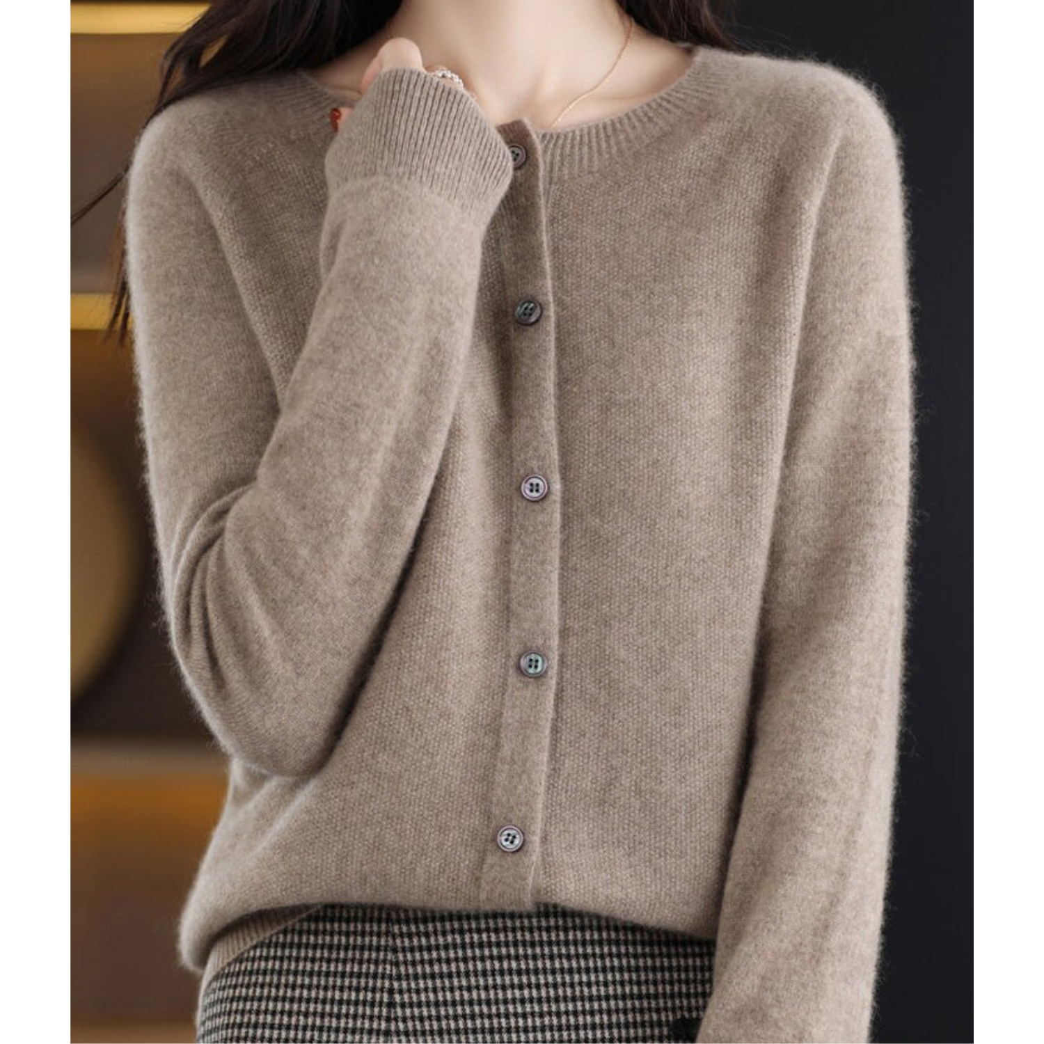 Women's Cardigan - Soft Knit - Button Closure - Relaxed Fit - Long Sleeved
