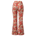 Women's Sectioned Pants - High Waist - Floral Pattern - Retro Flared Design