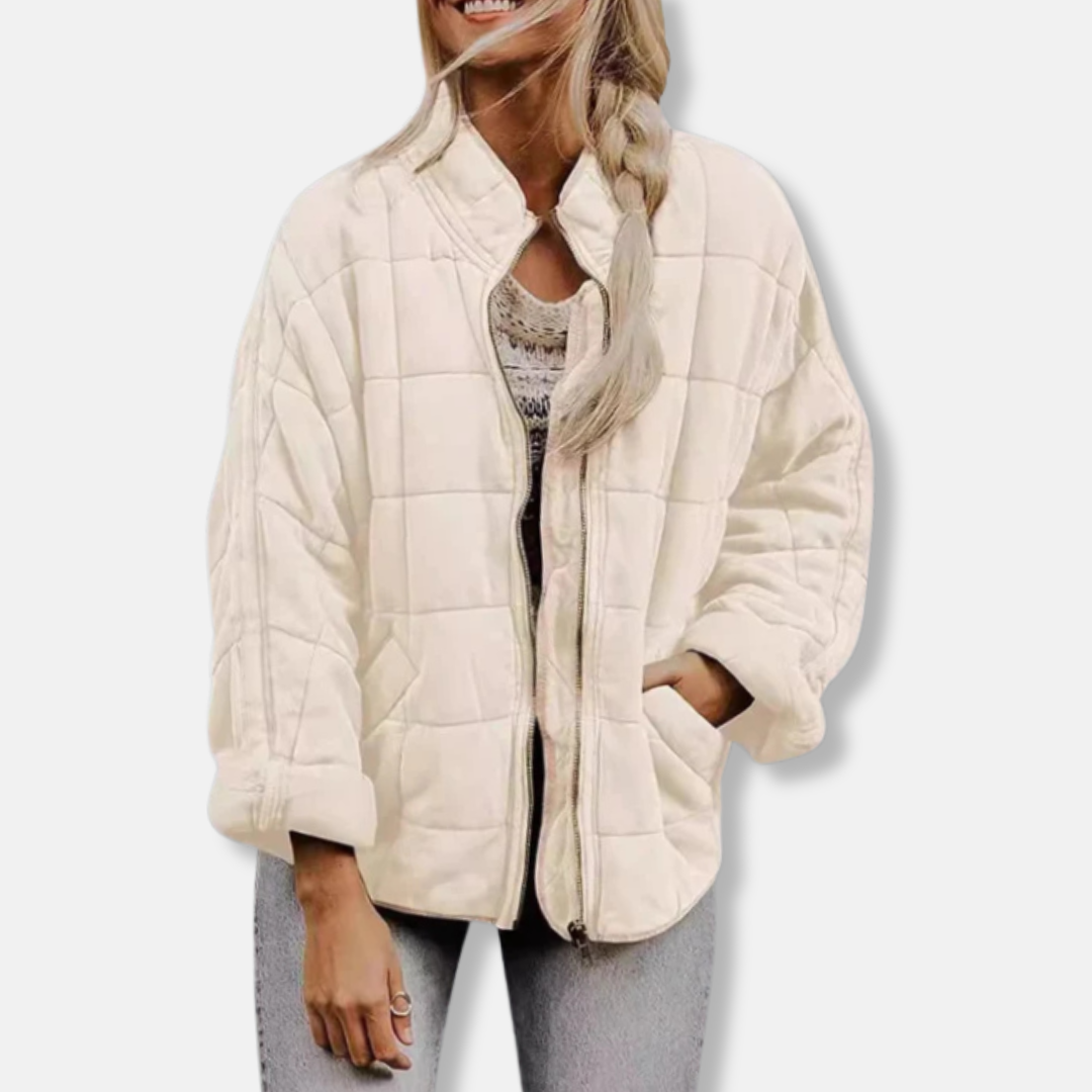 Oversized Quilted Stand Collar Coat