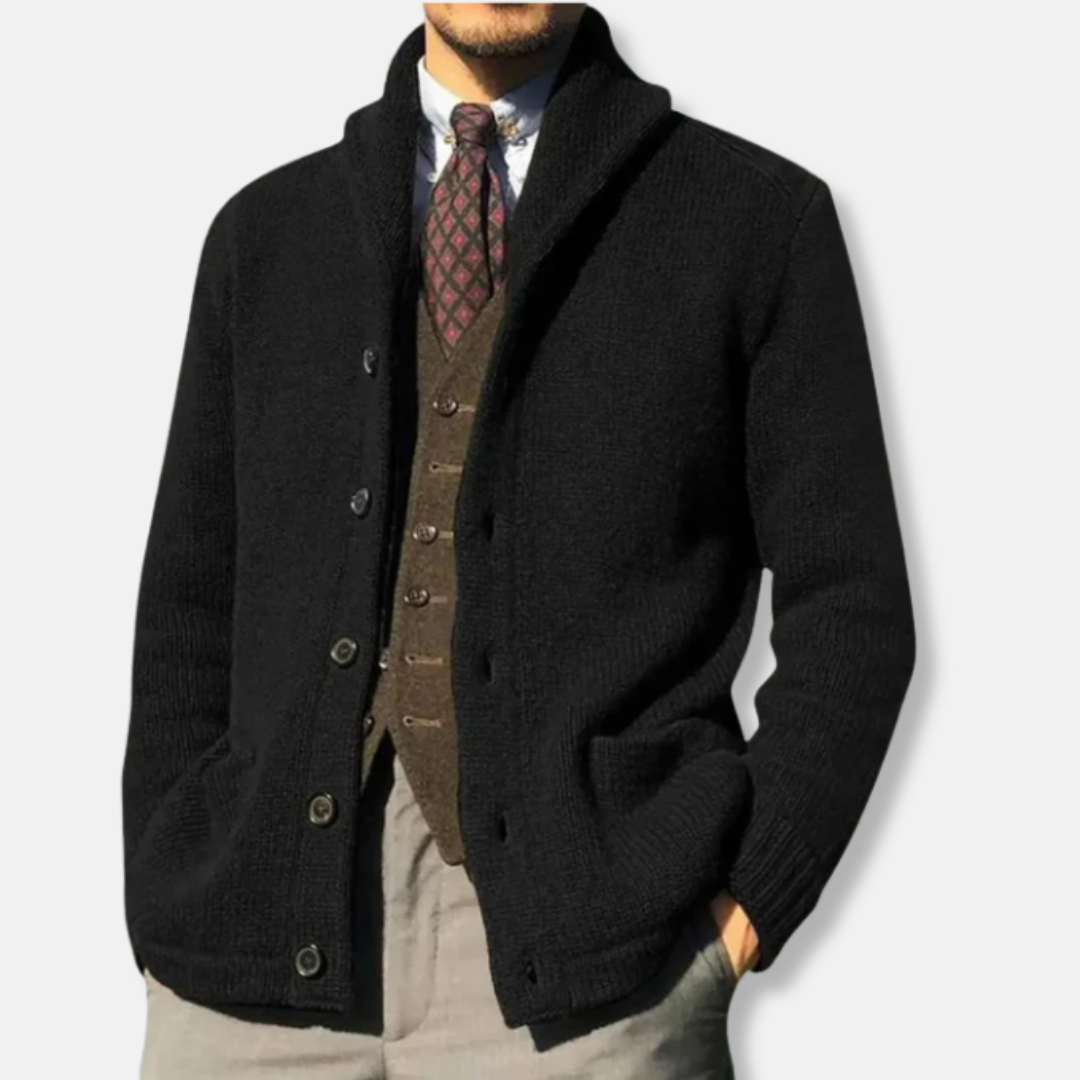Shawl Collar Wool Knit Cardigan