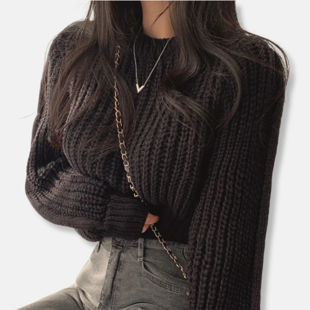 Chunky Knit Pullover Crewneck Sweater