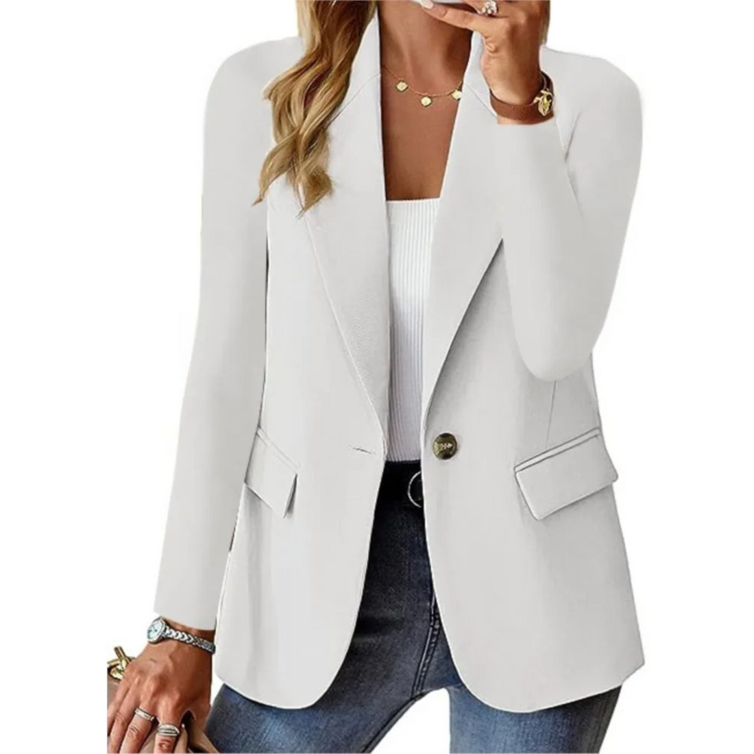 Slim Fit Single-breasted Notch-lapel Blazer