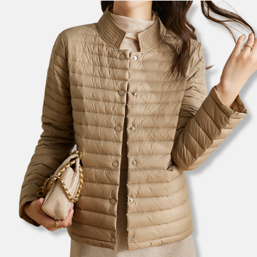 Quilted Slim Fit Stand Collar Jacket