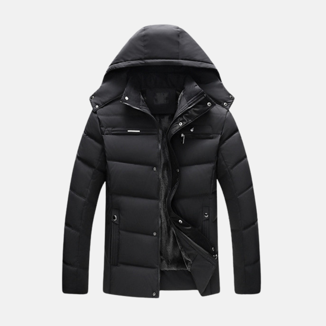 Water-Resistant Padded Fleece Hood Coat