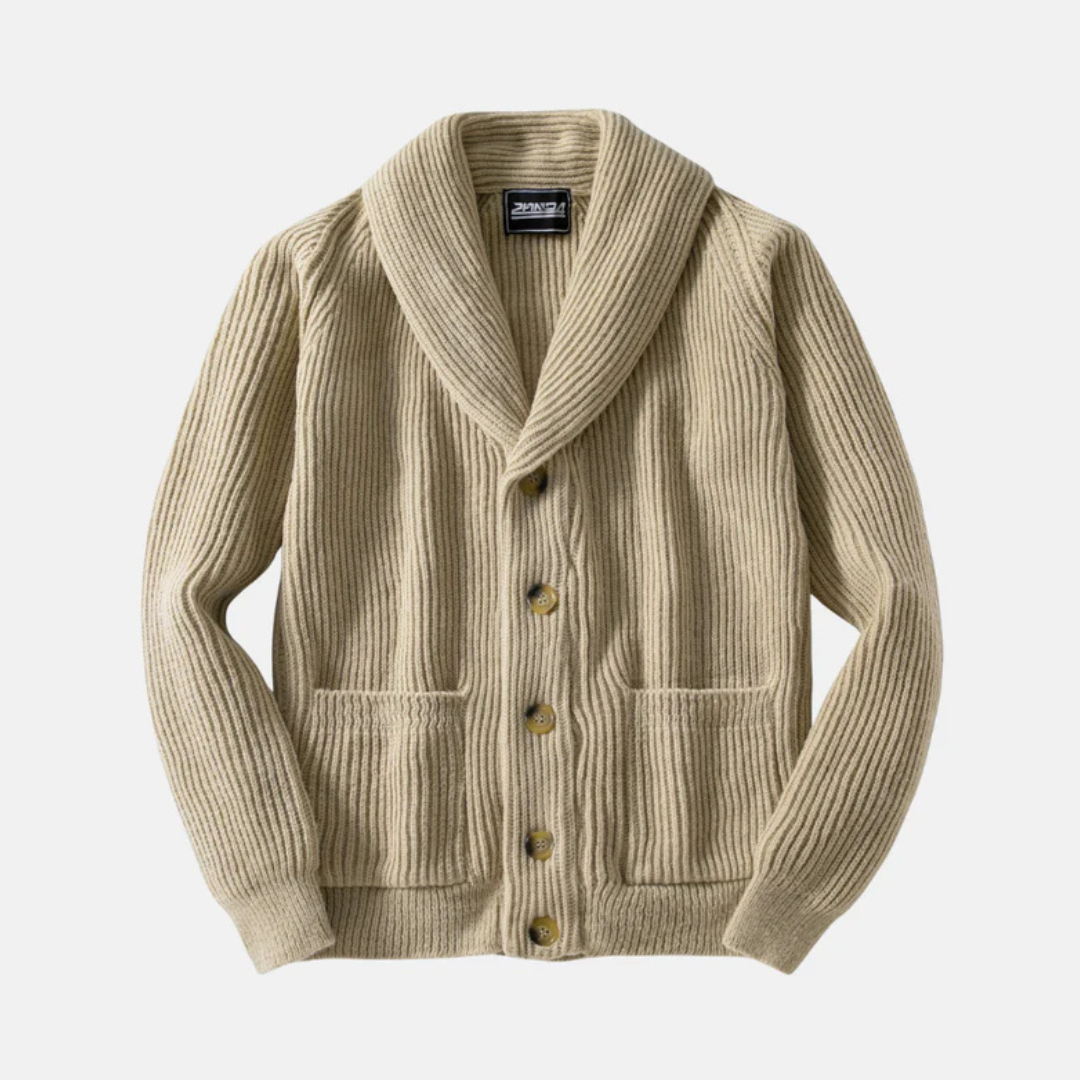 Wool Blend Shawl Collar Cardigan Sweater