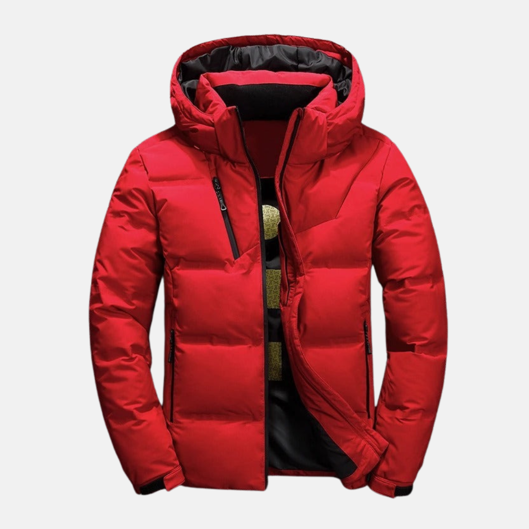 Water-Resistant Quilted Hooded Down Jacket