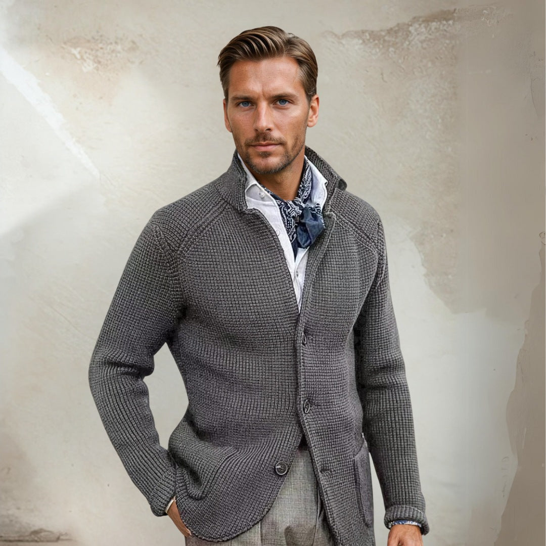 Wool Blend Tailored Fit High Collar Vests