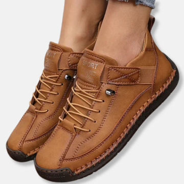 Anti-Slip Faux Leather Lace-Up Mid-Calf Boots