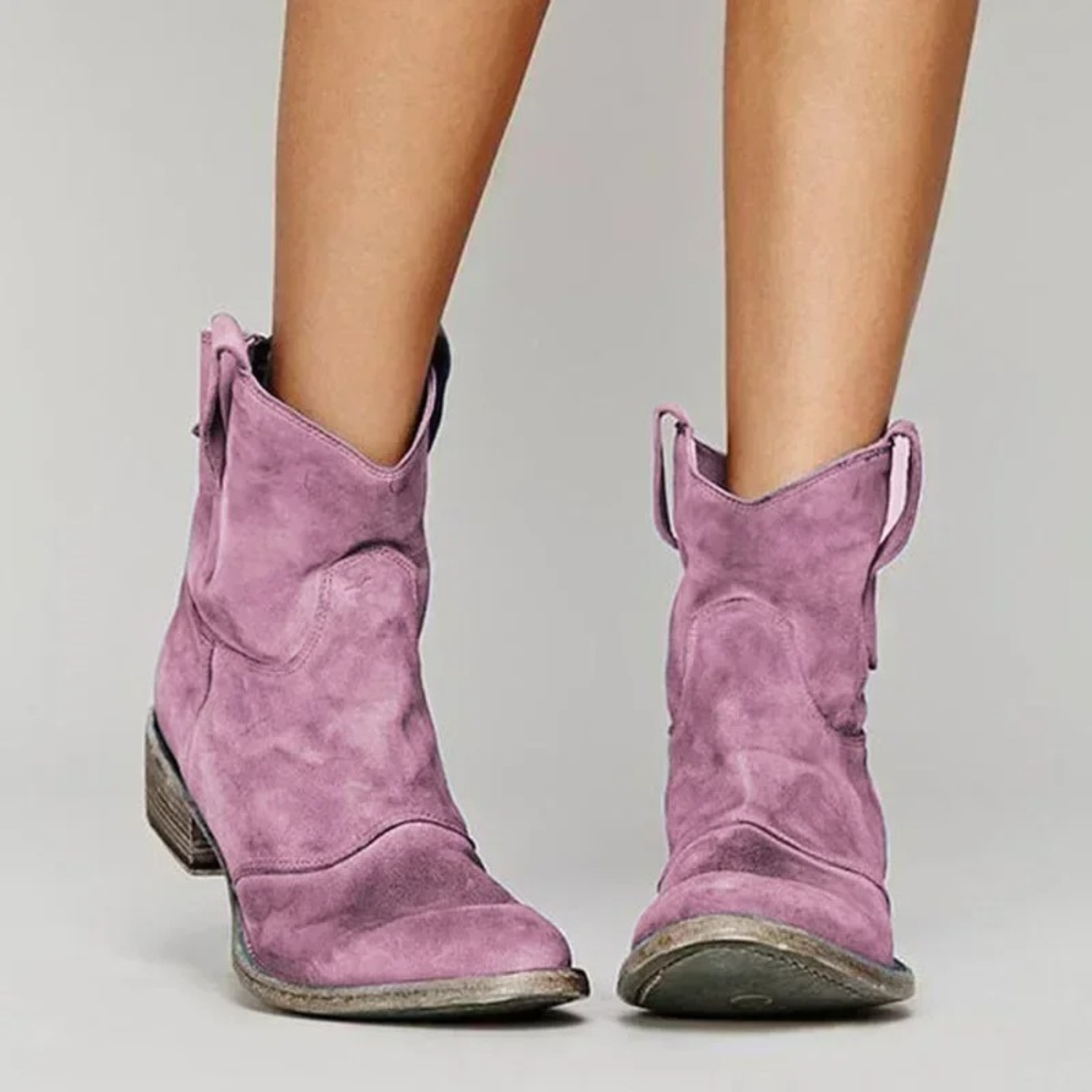Cowboy Boots for Women - Suede - Mid-Calf Shaft - Pointed Toe - Classic Western Design