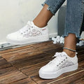 Women's Sneakers - Breathable Mesh - Lace-up Closure - Thick Sole Comfortable Casual