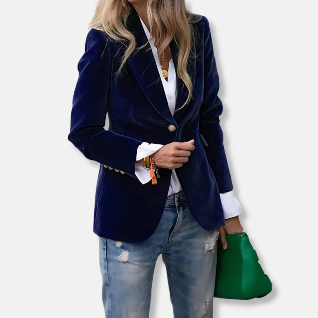 Velvet Blend Slim Fit Notch Lapel Blazer