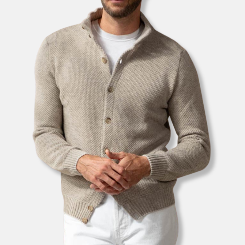 Wool Slim Fit Shawl Collar Sweater