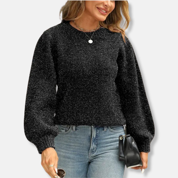 Plush Knit Puff Sleeve Sweatshirt