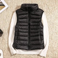 Women's Down Vest - Lightweight Insulated - High Collar - Quilted Design - Zipper Closure