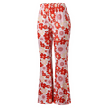 Women's Sectioned Pants - High Waist - Floral Pattern - Retro Flared Design