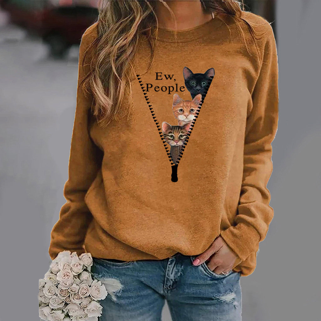 Soft Cat Graphic Relaxed Fit Sweatshirt