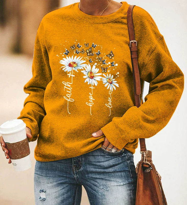 Printed Crewneck Relaxed Fit Sweatshirt