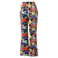 Women's Sectioned Pants - High Waist - Floral Pattern - Retro Flared Design