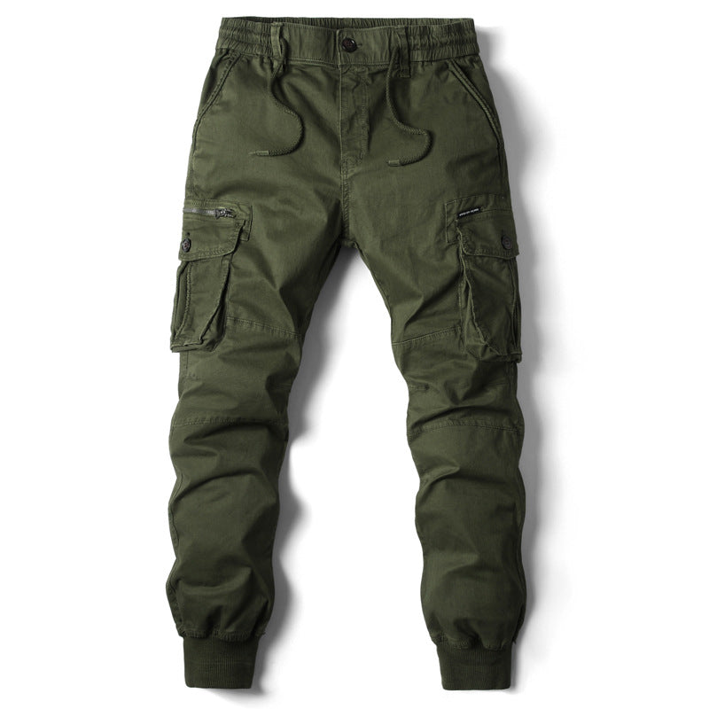 Relaxed Fit Elastic Waist Cargo Trousers