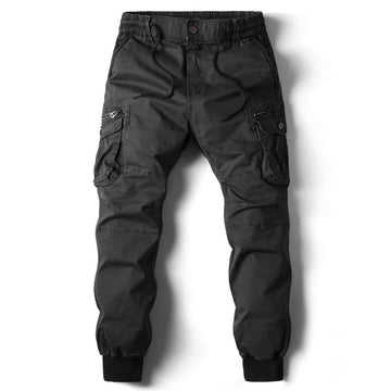 Relaxed Fit Elastic Waist Cargo Trousers