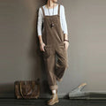 Women's Overall - Soft Corduroy - Casual Loose Fit - Adjustable Straps - Practical Pockets