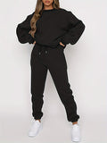 Women's Jogging Set - Oversized Sweatshirt & High-Waisted Joggers - Soft & Comfortable