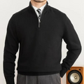 Men's Sweater with Half Zipper – 100% Cotton – Regular Fit – Ribbed Edge – Smart Casual