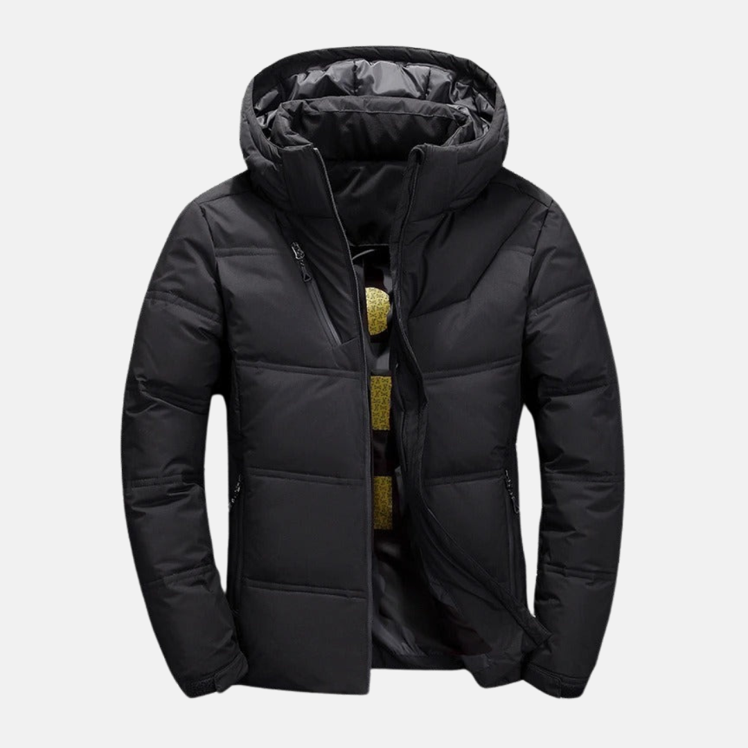 Water-Resistant Quilted Hooded Down Jacket