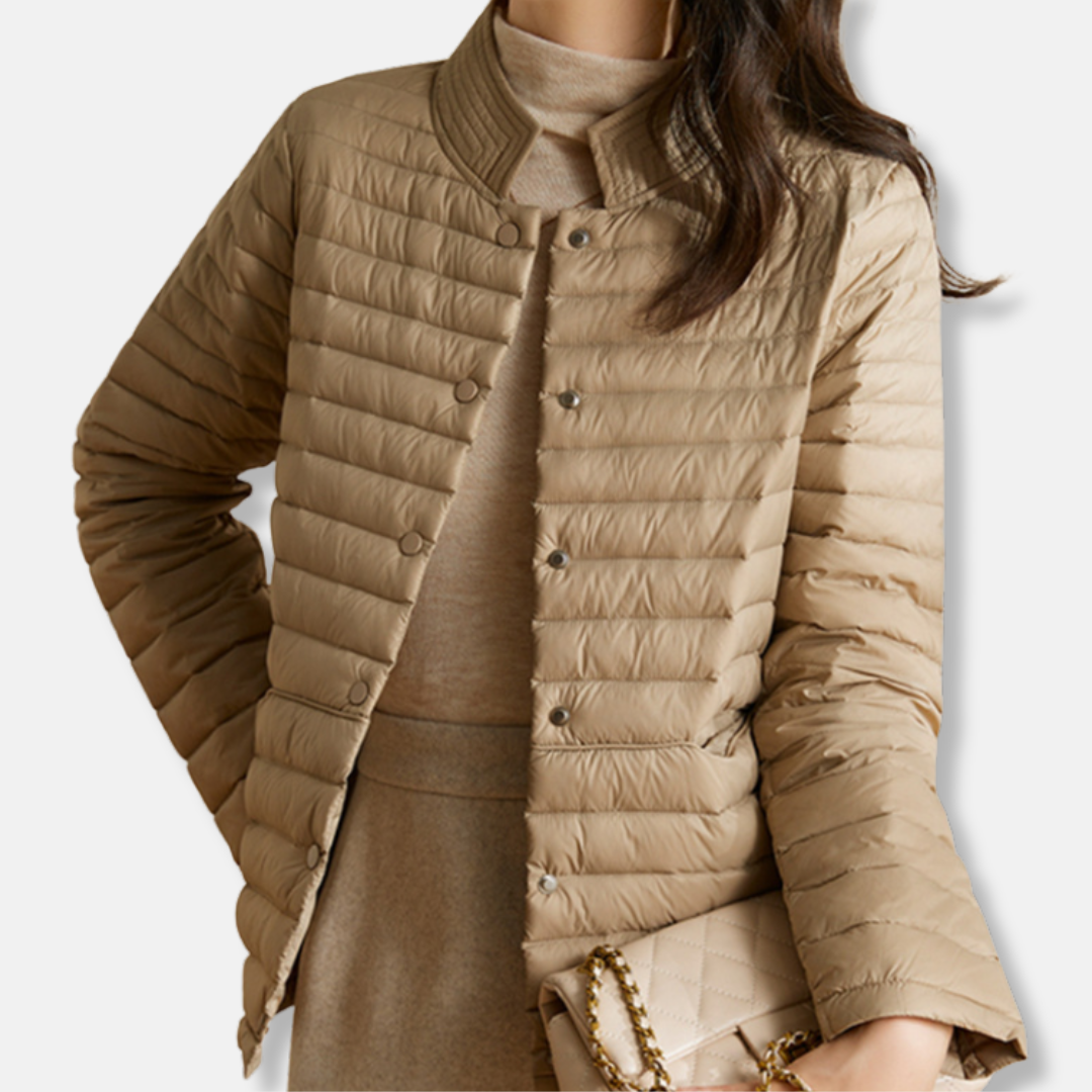 Quilted Slim Fit Stand Collar Jacket