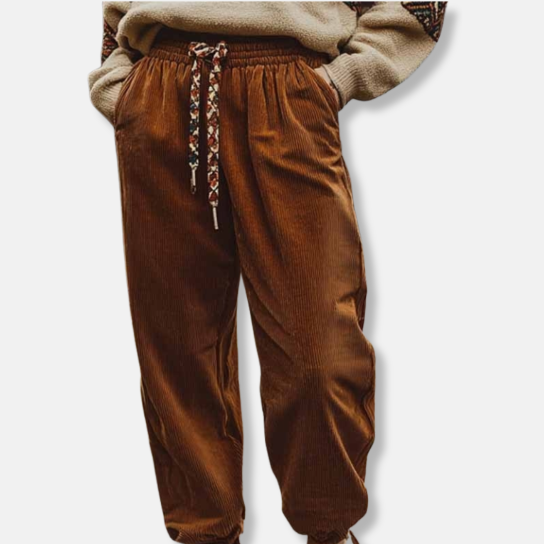 Corduroy Loose Fit Straight Leg Pants