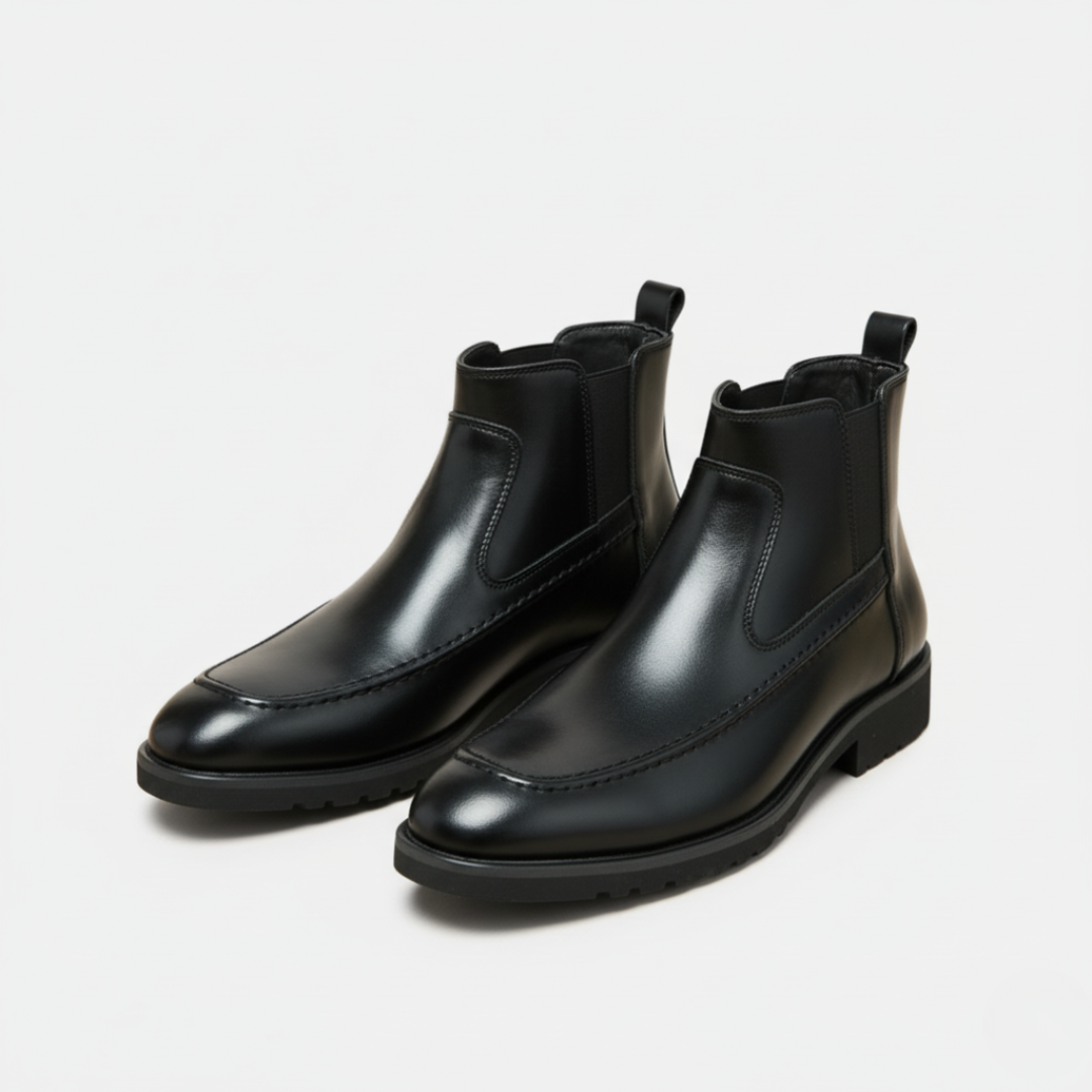 Leather Split Toe Ankle Boots