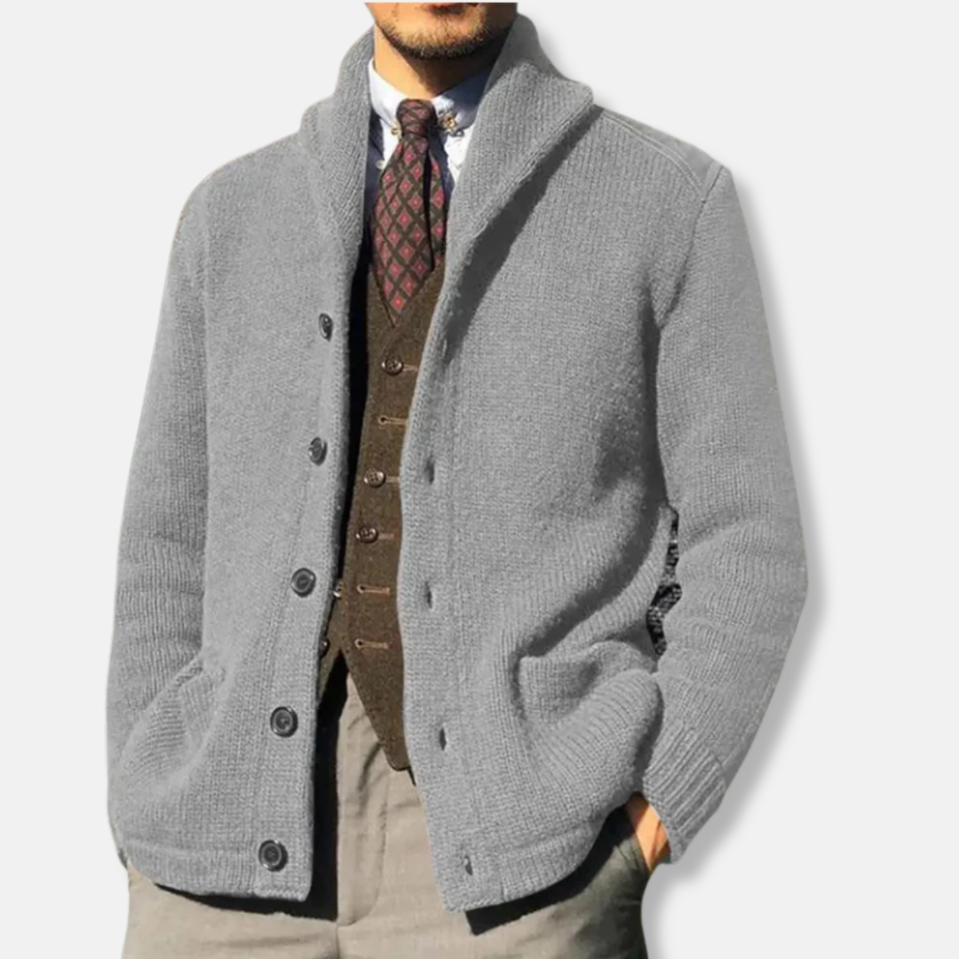 Shawl Collar Wool Knit Cardigan